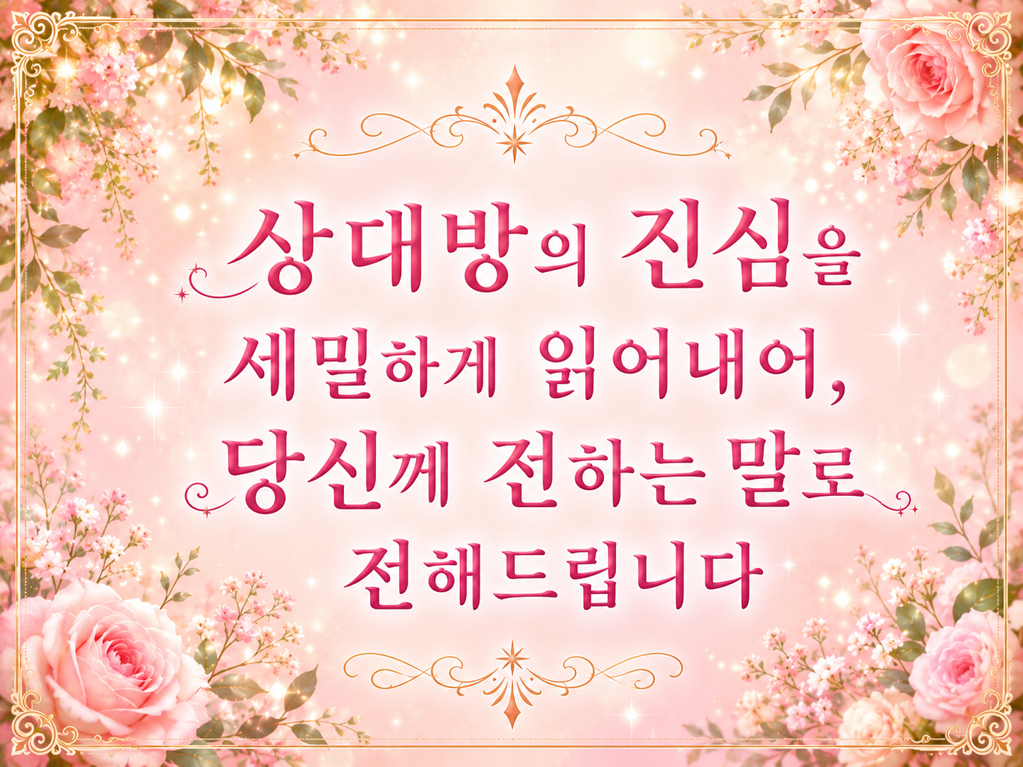 상대의 진심을 읽어 내어, 전해 드립니다